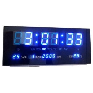 שעון קיר דיגיטלי חשמלי ענק בצבע כחול למסעדות ועסקיםساعة حائط رقمية كهربائية ضخمة زرقاء للمطاعم والشركات