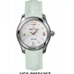 שעון יד נשי מבית VECTOR. רצועות עור לבנות ויוקרתיות באיכות בלתי מתפשרת. השעון עצמו לבן עם עיטורי כסף. דגם VC9-0055136Z Классические роскошные наручные часы от VECTOR для онлайн-заказа