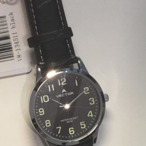 שעון יד גברי-קלאסי רצועות עור שחורות מבית וקטור קולקציית 2021 דגם V8-134511BLACK