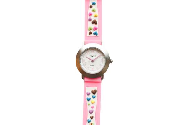 שעון יד אנלוגי לילדות לבבות צבעוניים דגם גולף dream07