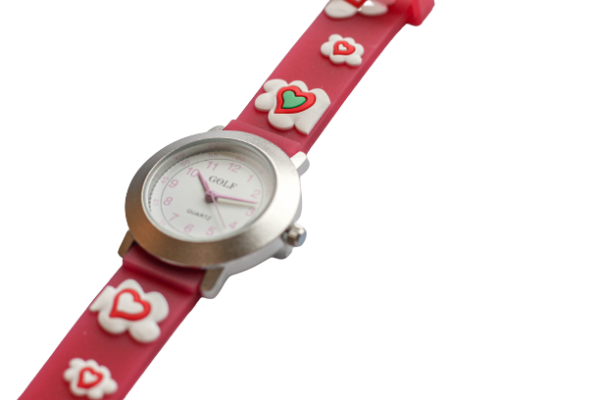 שעון יד אנלוגי ילדות דגם girl25 לבבות
