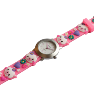 שעון יד אנלוגי לילדות דגם girl28 חתולים