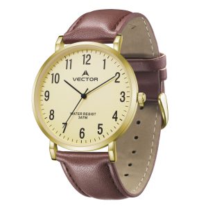 שעון יד לגבר vector דגם v 15 לוח זהב