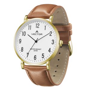 שעון יד לגבר vector דגם v15 לוח לבן